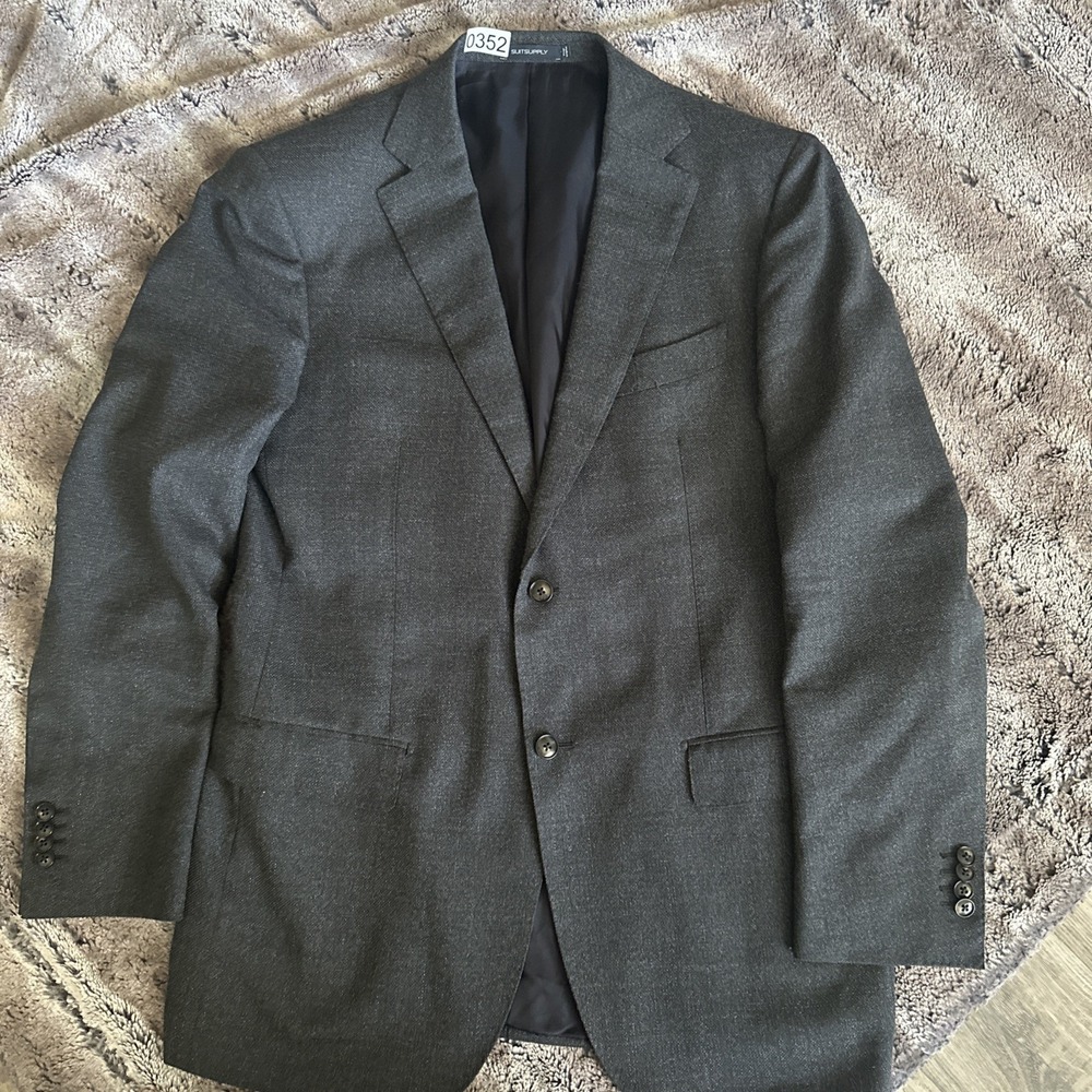 Suitsupply Blazer Mens 44L Mid Grey Wool Napoli Single Breasted Reda 1865 110's